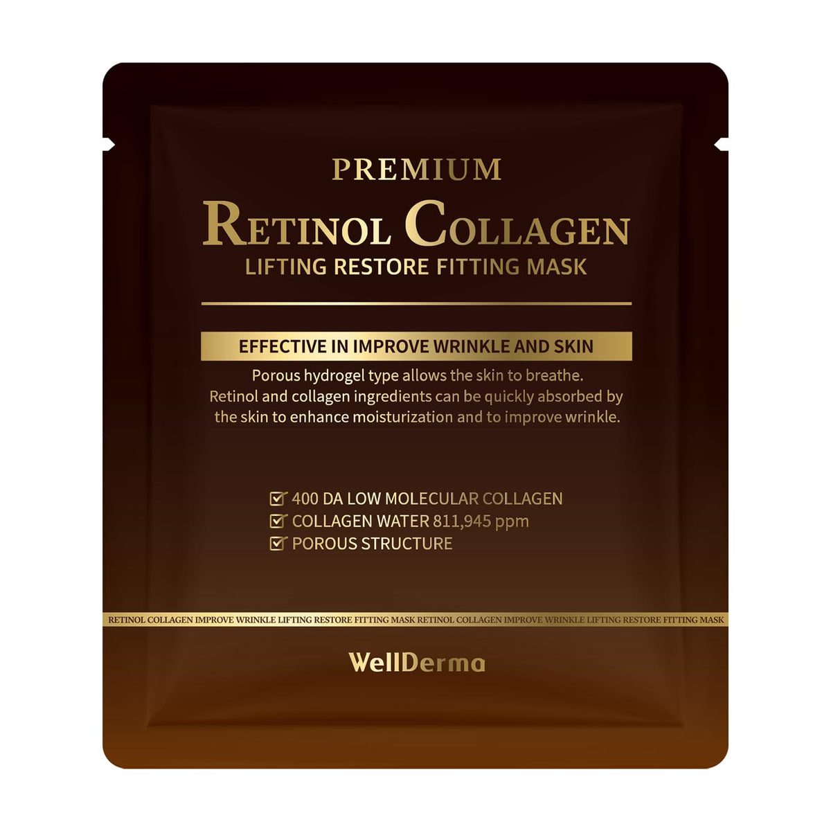 WellDerma - Premium Retinol Collagen Lifting Restore Fitting Mask