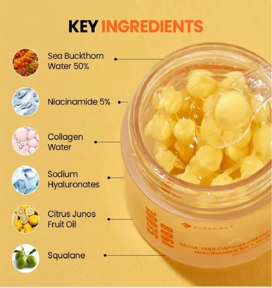 K-SECRET - SEOUL 1988 Capsule Cream : Niacinamide 5% + Yuja
